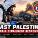 HazMat responders assessing derailed rail tank cars during an East Palestine train derailment training scenario