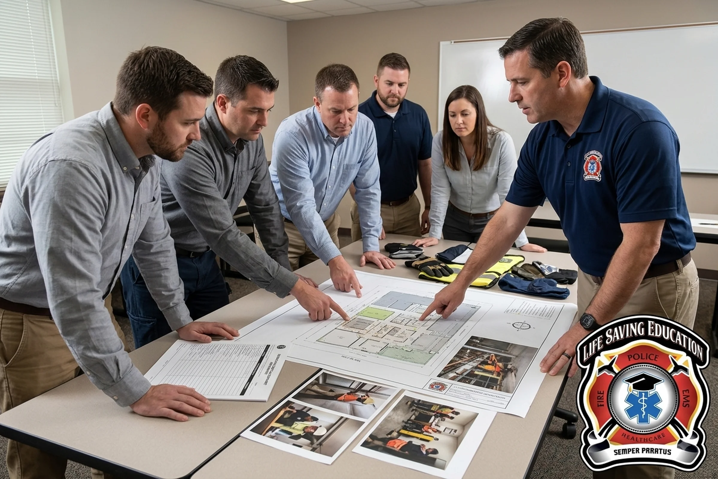 Supervisors participating in OSHA 30-Hour safety planning and hazard-control training in a professional classroom.