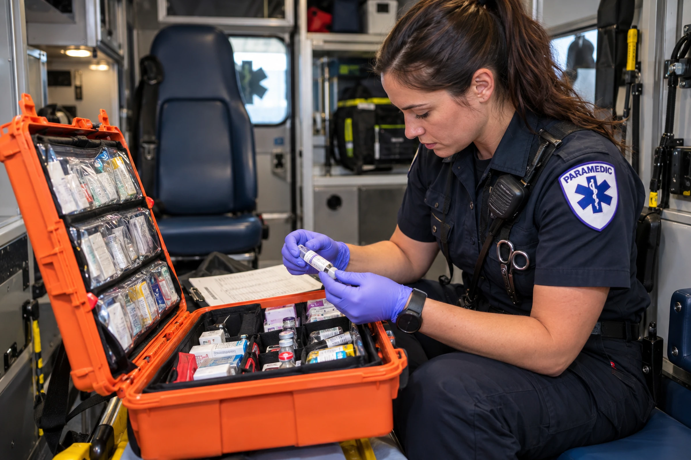 EMS medication storage compartment with temperature monitoring