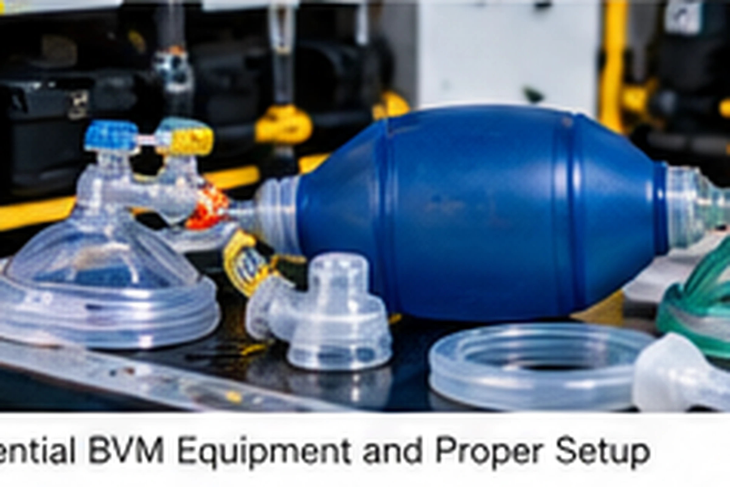 Bag-valve-mask equipment arranged for airway and ventilation support during overdose response training